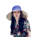 Dame solhat UPF 50+ 55-60 cm Bred skygge Sommer strandhat UV-beskyttelse Lettere åndbar 3