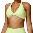 Dame Sport BH med Halterneck og Rynk i Foran Nylon Spandex til Fitness Løb Yoga Træning 3