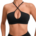 Dame Sport BH med Krydsede Stropper og Dråbeformet Uddybning Nylon Spandex til Fitness Løb Træning 8