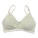Dame sport BH med V-udskæring og kontrastkantning med tynde stropper og fint ribbet strik til yoga og fitness 15