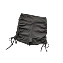 Dame Sport Shorts Enfarvet Design Rynkning og Sløjfe på Siderne Nylon Let Elastisk Snit til Løb Fitness 6