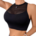 Dame sports-bh i mesh med åndbar sportstop 1