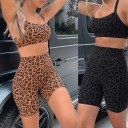 Dame sports-bh og shorts med leopardprint 1