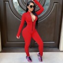 Dame sportsjumpsuit med lynlås 4