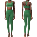 Dame Sportssæt med Leggings og Sports-BH, Ensfarvet, Nylon, Spandex, Behagelig og Stilet til Fitness 13