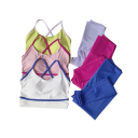 Dame sportssæt med leggings og sports-bh, nylon, spandex, komfortabel og stilfuld til fitness og træning 4