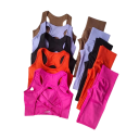 Dame sportssæt med leggings og sportsbh, ensfarvet, nylon, spandex, komfortabel og stilfuld til fitness og træning 3