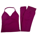 Dame Sportssæt med Leggings og Top, Ensfarvet, Nylon, Polyester, Behagelig og Stilfuld til Fitness og Træning 18