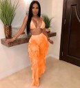 Dame strand crop top og bukser A2843 3