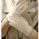 Dame strikkede handsker med berøringsfunktion Universel størrelse Varm vinterhandsker Polyester Uld Cashmere Varm bløde elegante handsker 7