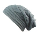 Dame strikket beanie hue med løs forlænget pasform Struktureret strikmønster Bomuldsbaseret materiale Vinterhue til daglig brug 6