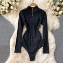 Dame strikket bodysuit med lange ærmer B774 5
