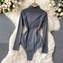 Dame strikket bodysuit med lange ærmer B774 1