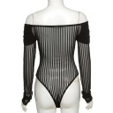Dame strikket bodysuit med synlige skuldre B787 3