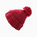 Dame strikket hue med pompon 7