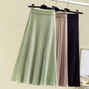 Dame strikket midi nederdel A1600 1
