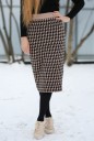 Dame strikket nederdel med mønster 6