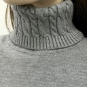 Dame strikket rullekrave A2125 2