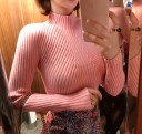 Dame strikket rullekrave A2945 1