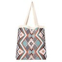 Dame strikket skuldertaske i etno stil Geometrisk mønster af rhombusser Lange hanke Ribbet øverste kant Materiale uld 35 x 38 cm 1