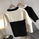 Dame strikket T-shirt med sløjfe 3