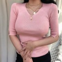 Dame strikket T-shirt 7