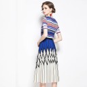 Dame strikket top og nederdel B1276 1