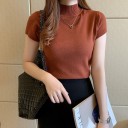 Dame strikket turtleneck T-shirt 6