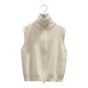 Dame strikket vest med høj krave og dobbelt metal lynlås i fuld længde ærmeløs sweater i fint ribbet strik med dybe armhuller 7