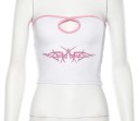 Dame stropløs crop top hvid 2