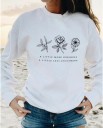 Dame sweatshirt med blomster A7 1