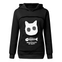 Dame sweatshirt med kattemotiv 1