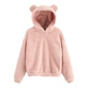 Dame sweatshirt med pels og ører 3