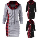 Dame sweatshirtkjole med knapper A1445 2