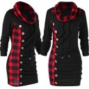 Dame sweatshirtkjole med knapper A1445 3