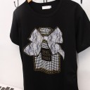 Dame-T-shirt dekoreret med rhinsten B313 2