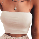 Dame T-shirt ensfarvet Rund hals Tynde stropper Let polyester top komfortabel pasform til sommer og lagdeling 1