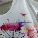 Dame T-shirt - kunstnerisk mælkebøtte 2