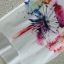 Dame T-shirt - kunstnerisk mælkebøtte 4