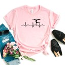 Dame T-shirt med akrobattryk 3