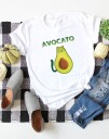 Dame T-shirt med avocadoprint 2