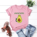 Dame T-shirt med avocadoprint 3