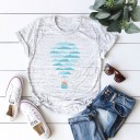 Dame T-shirt med ballonprint 2