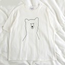 Dame T-shirt med bjørneprint 7