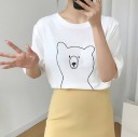 Dame T-shirt med bjørneprint 2
