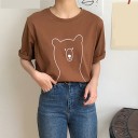 Dame T-shirt med bjørneprint 3