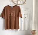 Dame T-shirt med bjørneprint 4