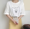 Dame T-shirt med bjørneprint 6