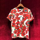 Dame T-shirt med blomster A1083 1