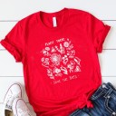 Dame T-shirt med blomster A221 4
